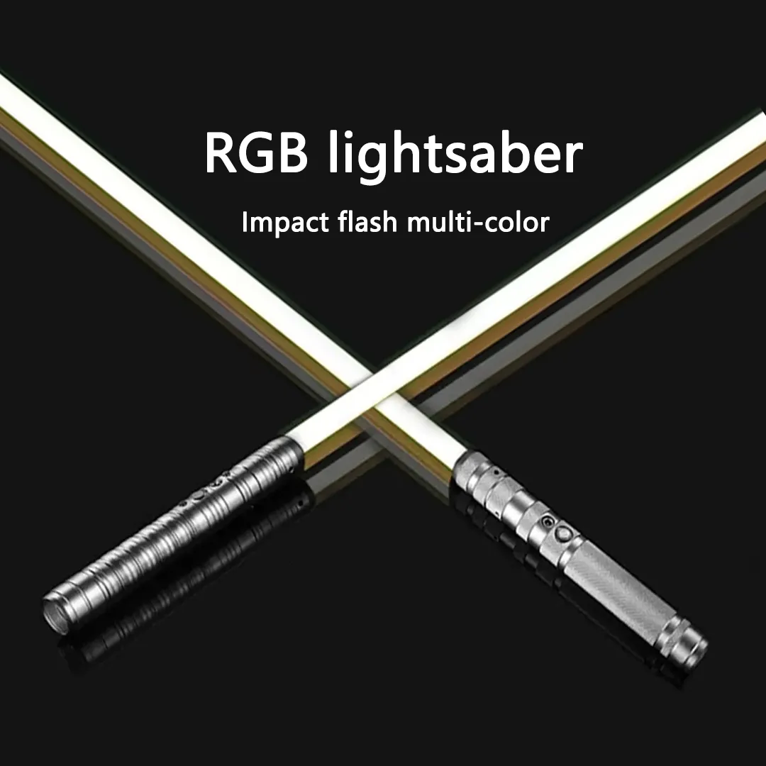 LED Light Sticks RGB Metal Lightsaber Laser miecz Sabre de luz foc rave broń pojedynek migający zabawka 7 Zmiana KPOP KPOP Lightstick 230606