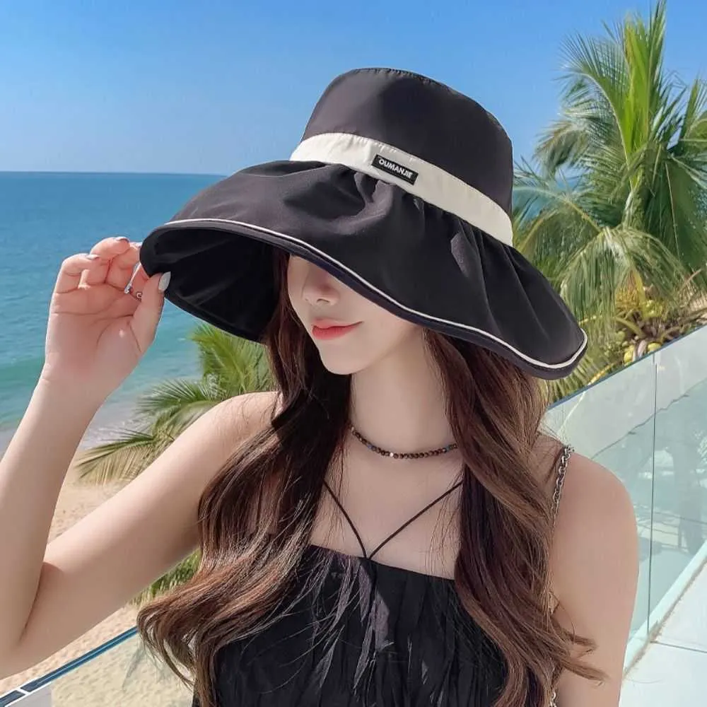 2023 Womens Wide Brim Bucket Hat Cream Solid Style Fisherman Cap For Summer  Sun Travel And Beach Fashionable And Luxurious R230607 From Mengqiqi08,  $9.68