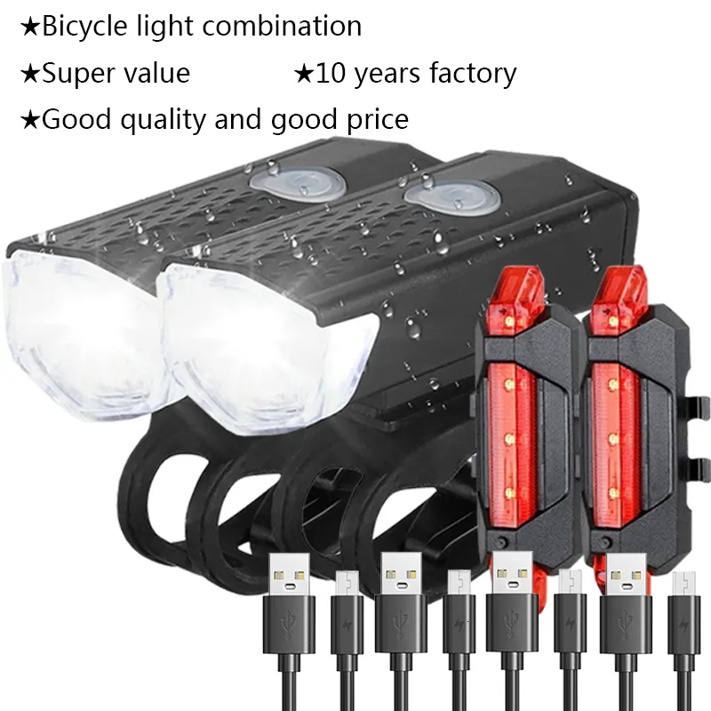 thumbnail image 2 of USB Rechargeable Bike Light Set - Super Bright 1200 Lumen Front Headlight & Taillight, Waterproof With 4 Modes 2 of 12