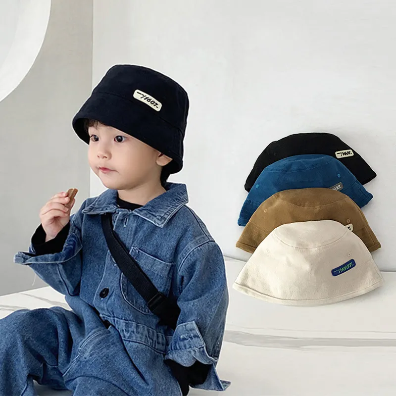Solid Color Cotton Bucket Hats Toddler Fisherman Cap for  display picture 1