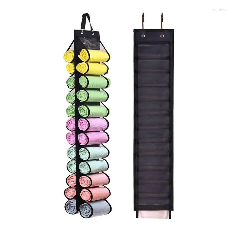 Aufbewahrungsbeutel Yoga Legging Organizer Faltbares Hangschrankkleidung mit 24 Rollfächern A0KF