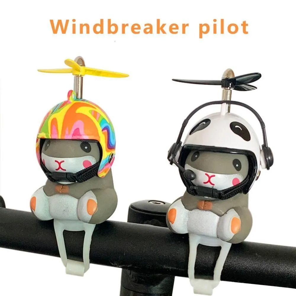 Chifres de bicicleta para crianças Chifre de luzes de bicicleta Sino Hamster Scooter Decoração Botão Bateria Anel bonito para crianças pequenas Ciclismo MTB 230607