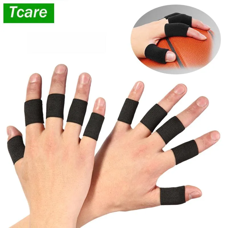 Care TCARE 10PCS Pinger Supper Supper Plight Brace Protector Проницательная эластичная лента для пальцев для баскетбольного тренажера для бейсбольного гольф -тренажерного зала