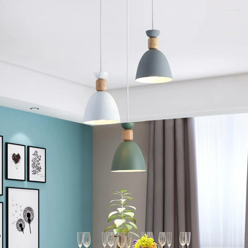 Pendant Lamps Nodic Lamp LED Hanging Lights Lighting Wood Modern Multiple Colour For Restaurant Dining Room WJ1007