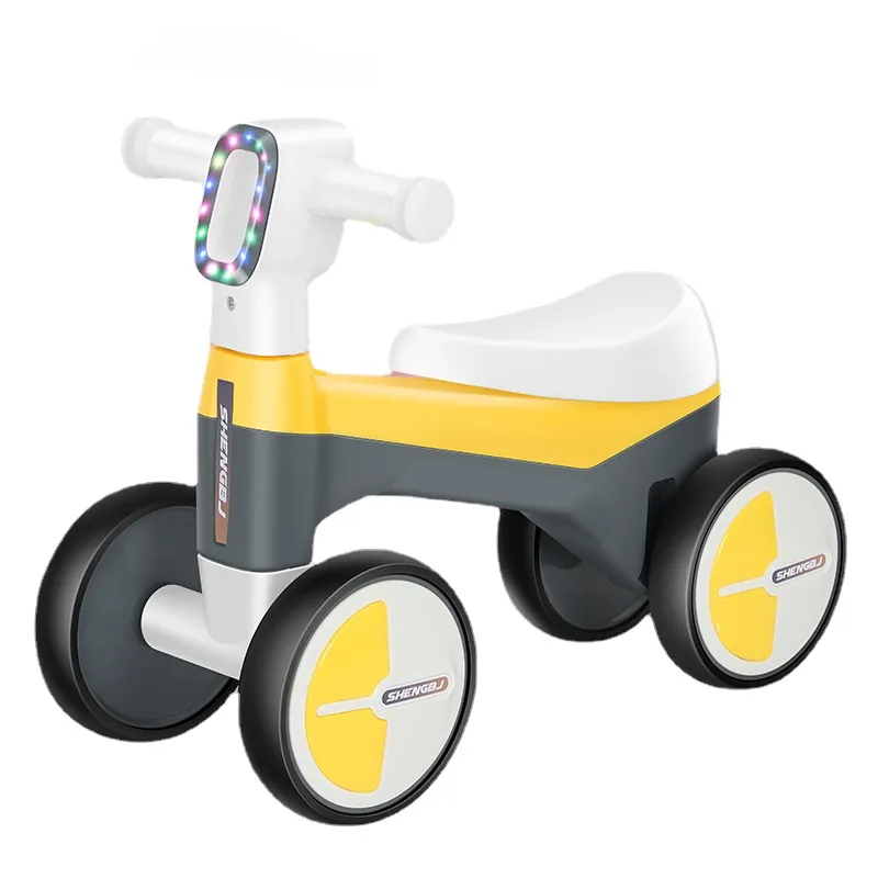 Bébé Musical Balance Vélo Sans Pédale Antidérapant 4 Roues Cycle Équitation Jouet Infantile Intérieur Extérieur Apprentissage Marcheur Pousser Scooter Enfant Cadeau