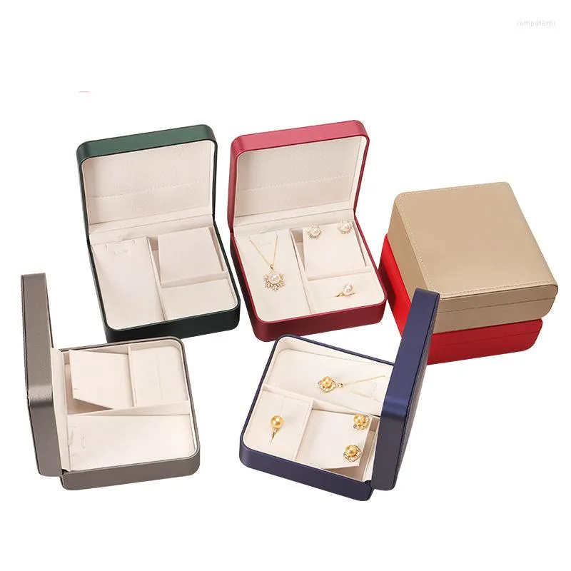 Jewelry Pouches Women Gift Box Ring Blue Red Pendant Earring Packing Case Stud Earrings Organizer Storage