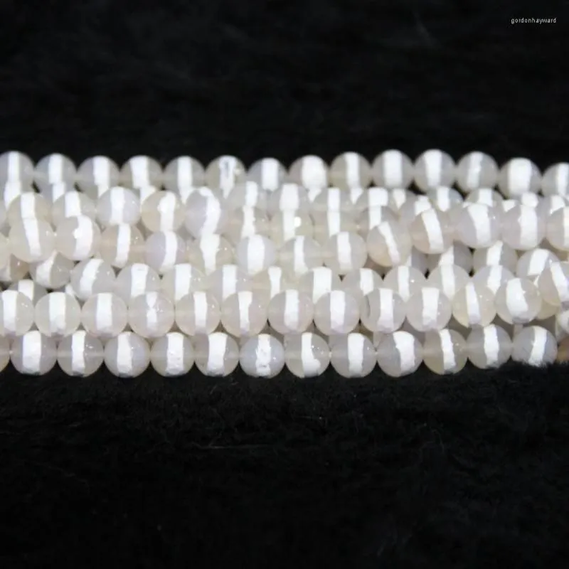 Chains 10mm White Smooth Mystical Tibetan Necklace Spherical Beads Ball DIY Dzi Loose Gems Stone Gate