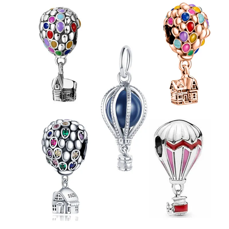 2023 New 925 Sterling Silver Hot Air Balloon Beaded Fashion Bracelet Charm Beads Fit Original Pandora Bracelet Women Jewelry Gift DIY