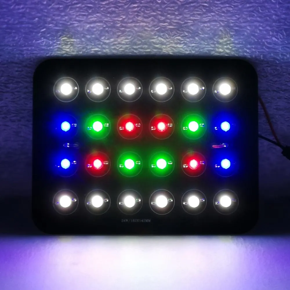 Belysningar 24W Red Green Blue White LED + PCB för DIY -lampa Spot Lys Bulb Plant Aquarium