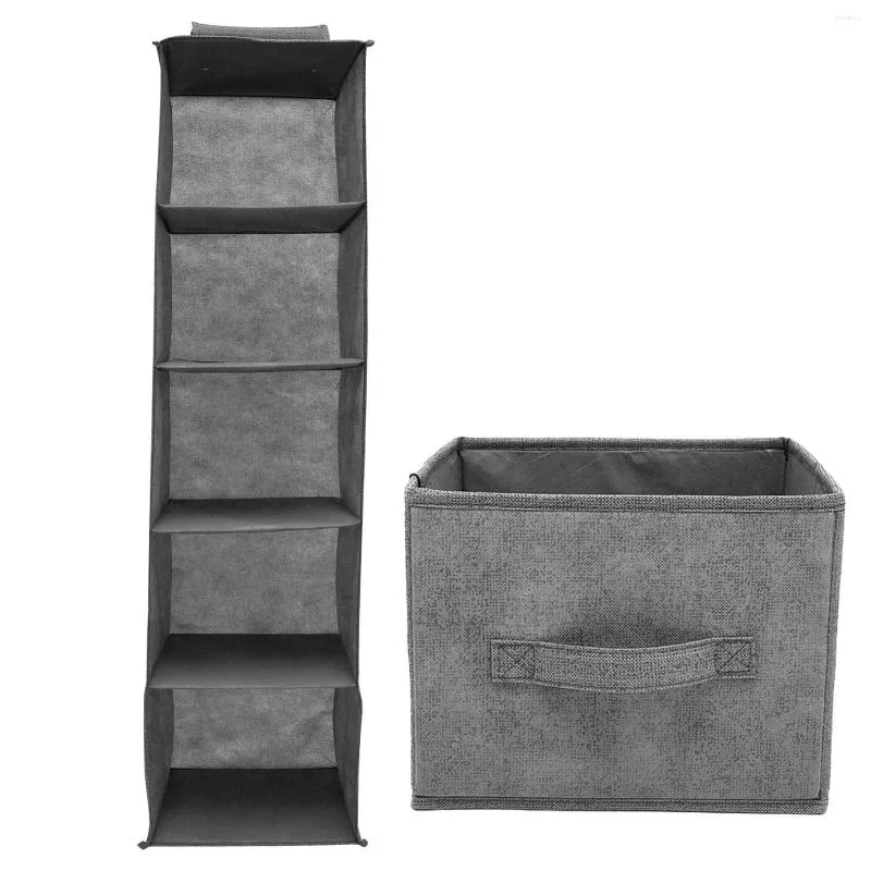 Storage Bags 2Pcs Bag Folding Large Capacity Closet Hanging Shelves With Drawer Collapsible Sturdy Wardrobe Organization For Bedroom