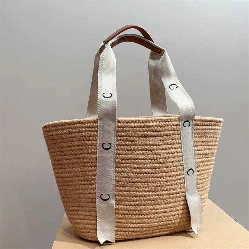 Woody bolsas femininas de luxo designer de moda bolsas de ombro de palha para mulheres senhoras verão casual férias praia férias bolsas de grama