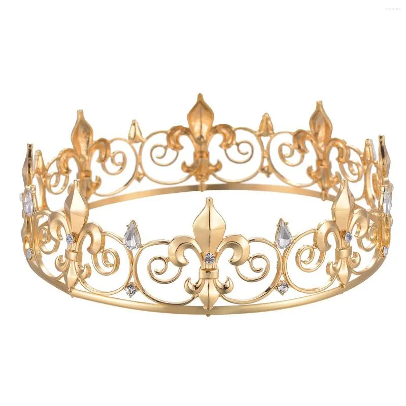 Headpieces Europeus e Americanos Barroco Bride Crown Golden Strass Gun Tip Modeling Round Factory Outlet