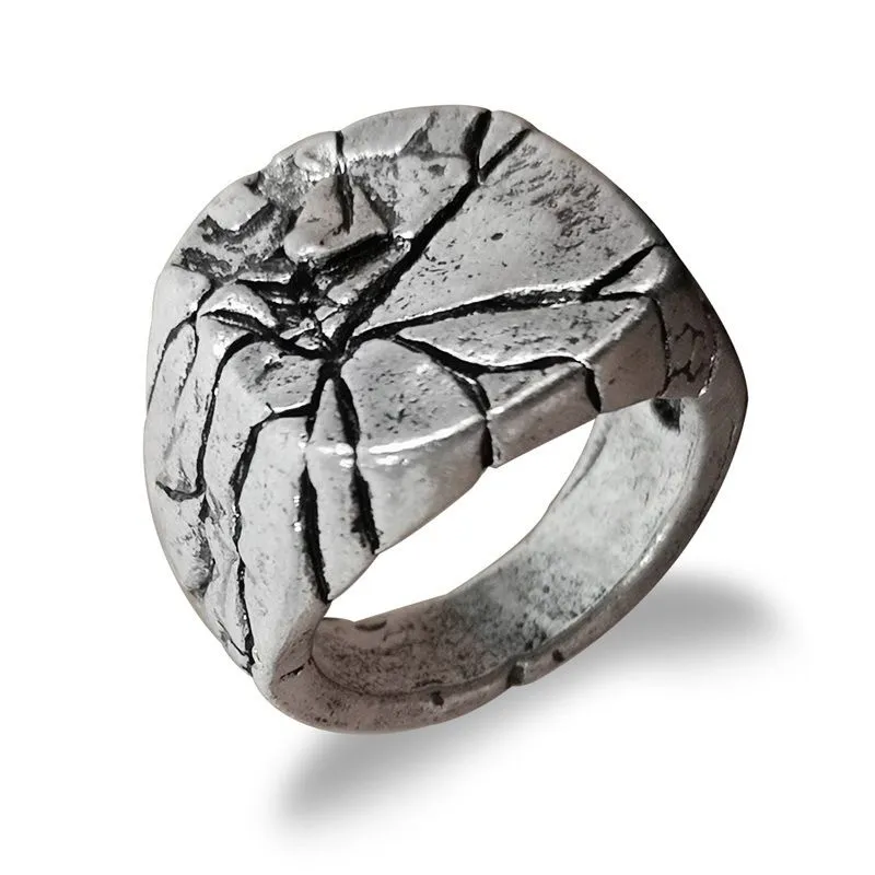 Creative Personality Crack Ring Natural Amethyst Rings Silver smycken Bröllopsdag Party Ring gåvor för kvinnor