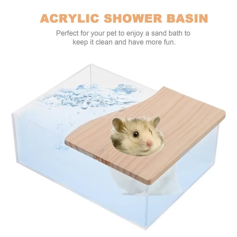 Gaiolas 1 pc caixa de banho de areia pequenos animais de estimação toalete acrílico bacia de chuveiro hamster banheira pet bacia de banho escavação recipiente de areia