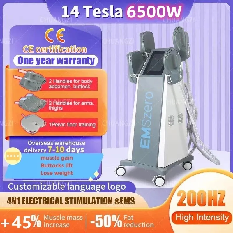 DLS-EMSLIM RF 14TESLA Sculpting Machine Machine Emszere мышечный стимулятор формирования массажного оборудования 2/4/5 ручки