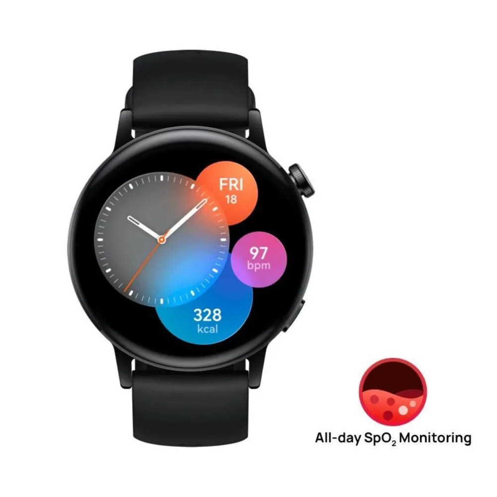  Huawei Reloj GT GPS Running Watch con monitoreo de frecuencia  cardíaca y notificación inteligente (hasta 2 semanas de duración de la  batería) : Electrónica