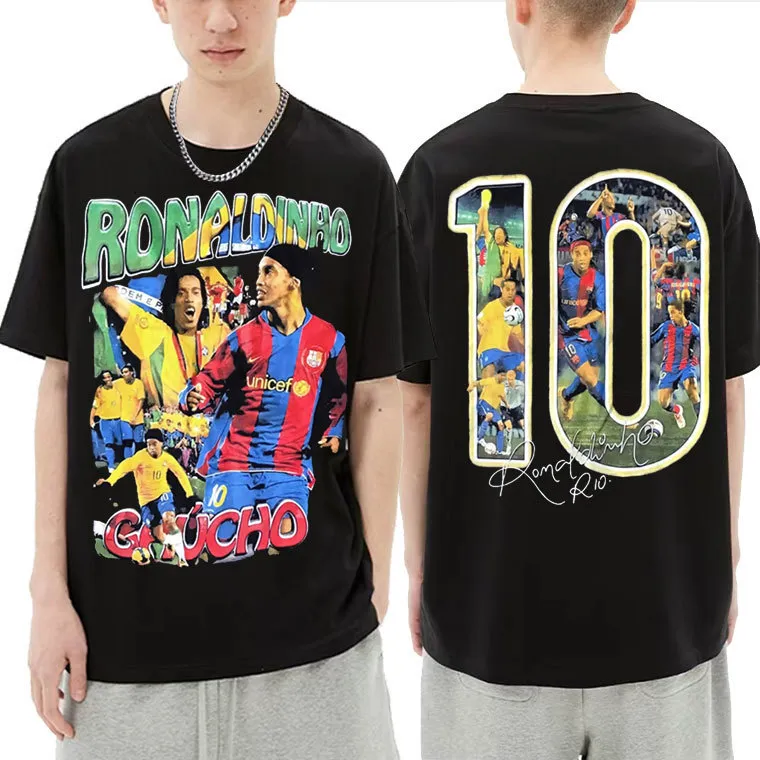 Men's T Shirts Marino Morwood Ronaldinho Double Sided Graphic Tshirt Streetwear Men Fashion Casual T shirts Male Hip Hop Tee Oversized T Shirt 230607