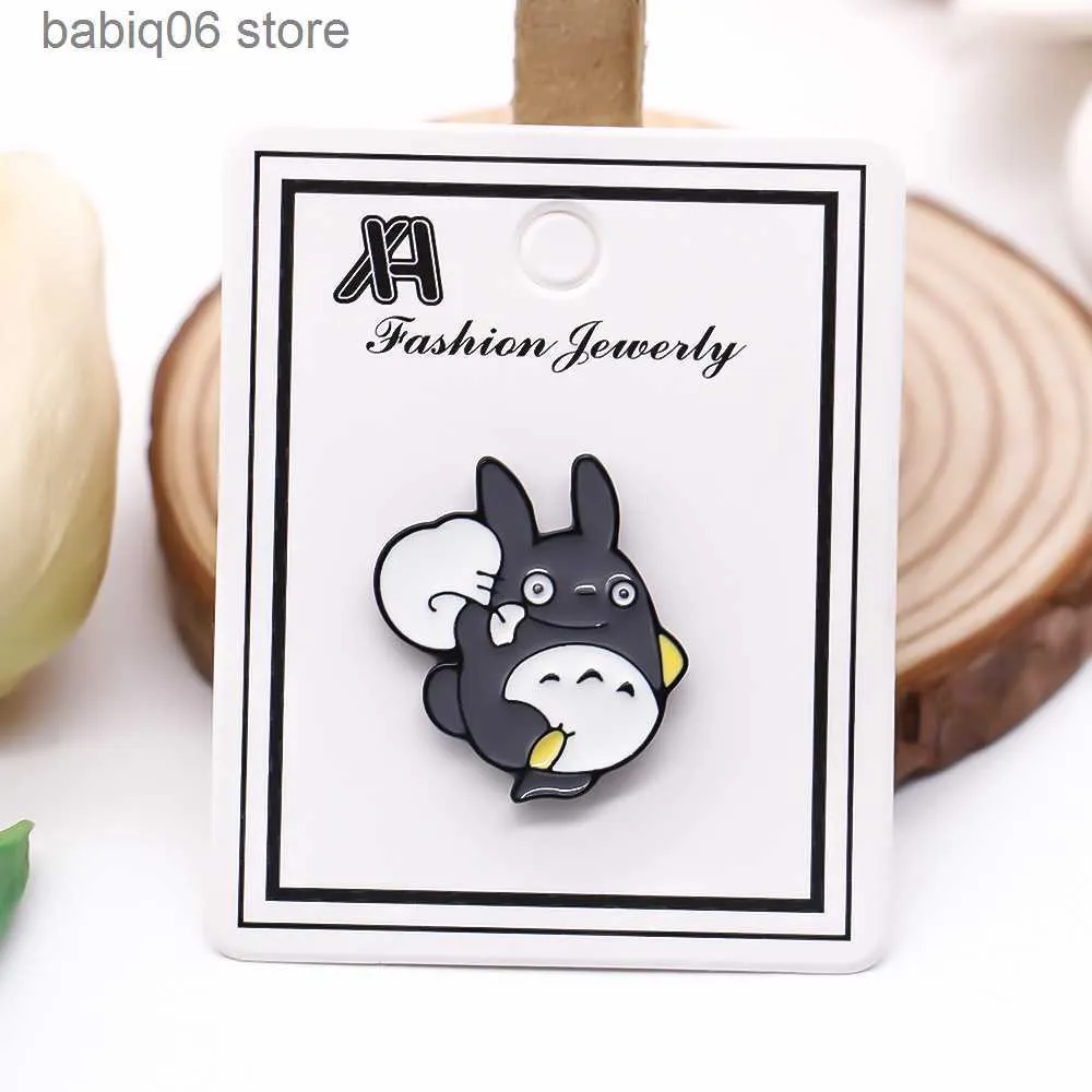 Pins Brooches Breast Pin - Cute Cat and Mouse Backpack Totoro Pin Cartoon Emblem Girls' Bag Accessories T230607