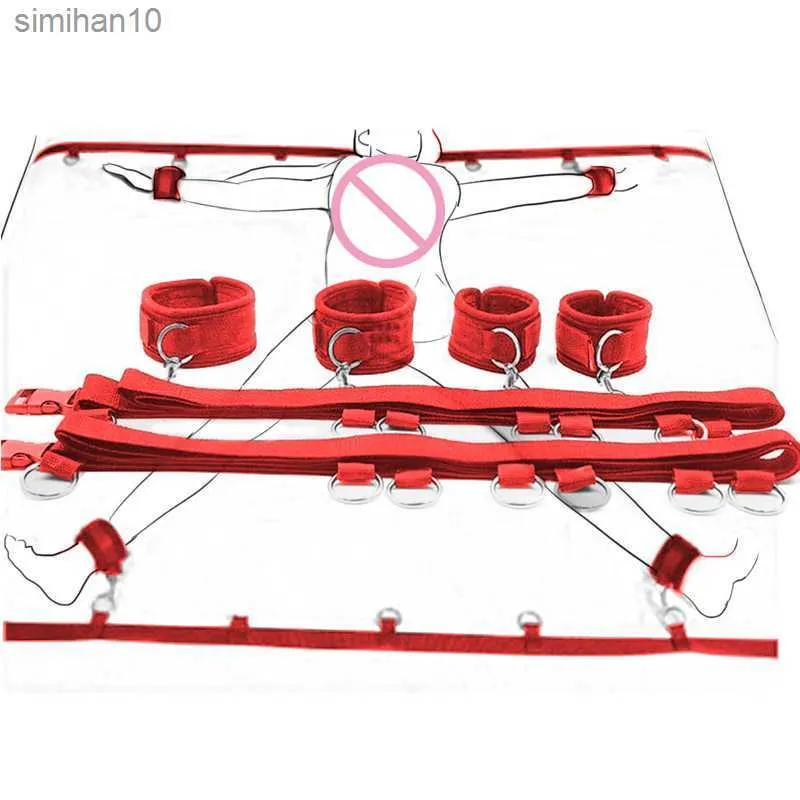 Gioco Erotico Cinghie Set Polsini E Cavigliere BDSM - Cinghie Nere Per Giochi Di Coppia, Durevoli E Sicuri Braccialetti Cinghie Durature