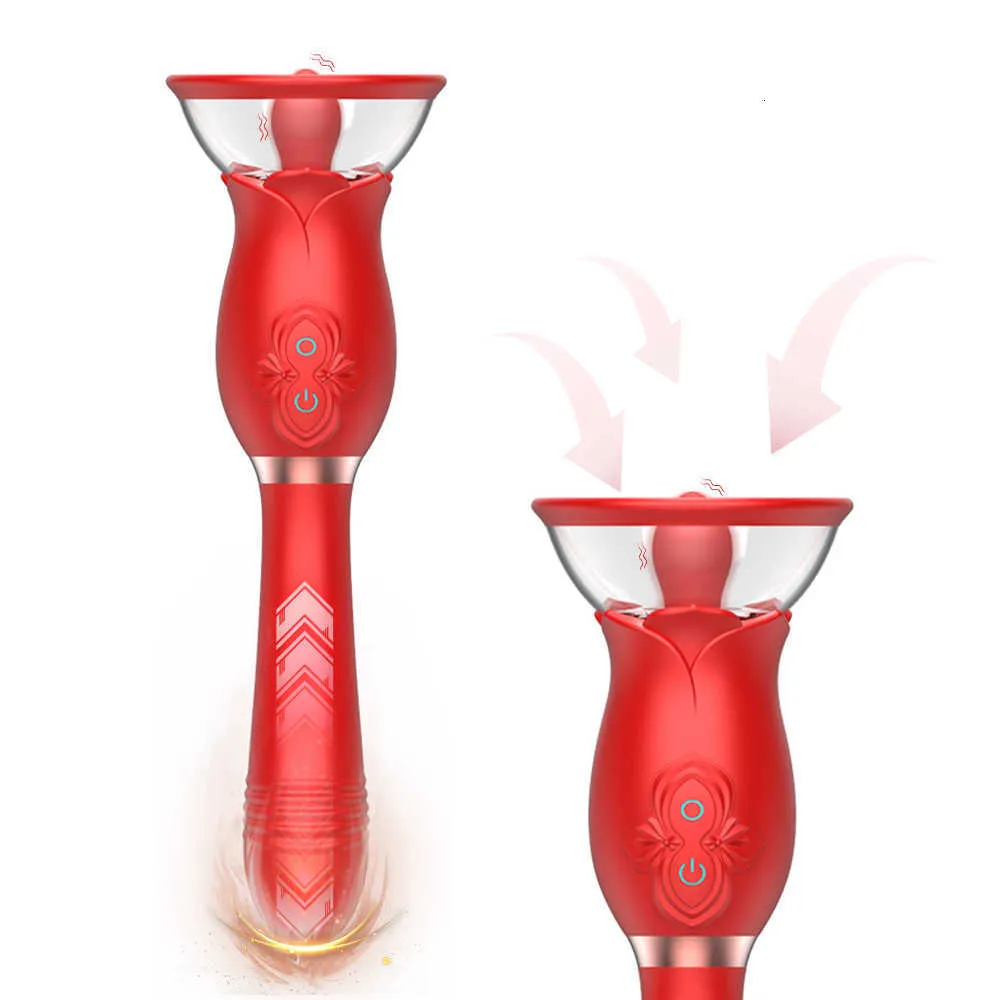 Rose Saugen Vibrator für Frauen Teleskop Dildo Klitoris Sauger Vagina g-punkt Massage Zunge Lecken Vibrierende Sex Spielzeug für Erwachsene