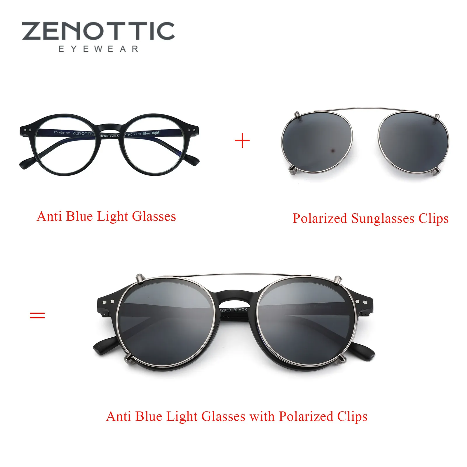 ZENOTTIC Steampunk Style Blue Blocker Sunglasses With Polarized
