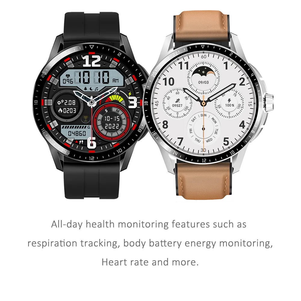 1,47 inch Bluetooth Smart Watch Bloeddruk-/ECG-meting Bt Call Hartslagtracker IP67 Waterdicht