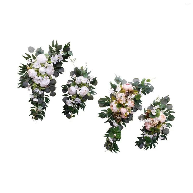 Dekorativa blommor konstgjorda bröllopsarbågar Silk Peony Flower Swag Elegant Life REALISTIC CERISTILE HANDBORT GRIGARE FLORAL KRÄTT