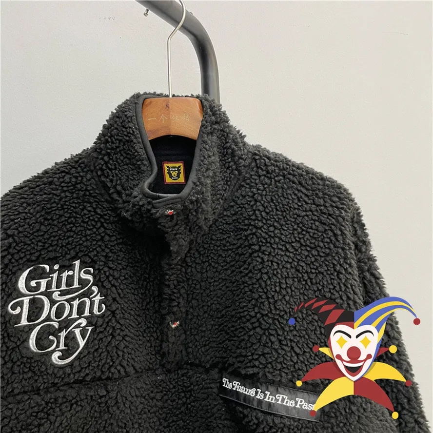 Men's Jackets Cashmere HUMAN MADE Jacket Men Women Girls Dont Cry Embroidered Lamb Fleece Coats 230607