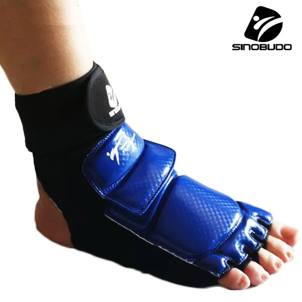Protective Gear WT Taekwondo PU Leather Foot Gloves Sparring Karate Ankle Protector Guard Gear Boxing Martial Arts Foot Guard Sock Adult Kid 230607