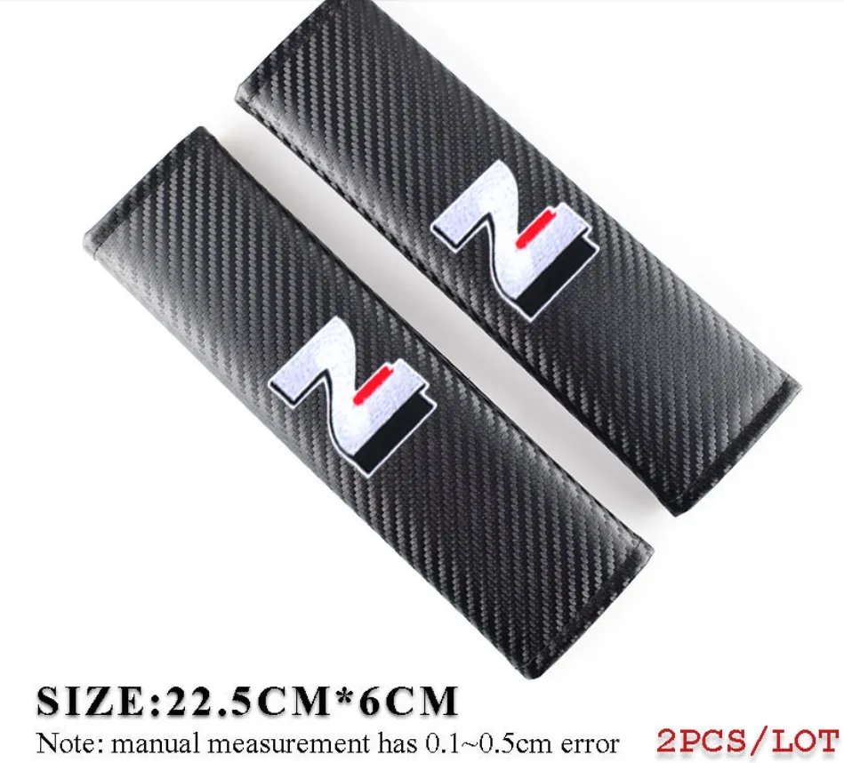 Housse de ceinture de sécurité en fibre de carbone de voiture pour Hyundai N I30 IX35 tucson performance Veloster Kona Solaris Sonata Elantra accessoires