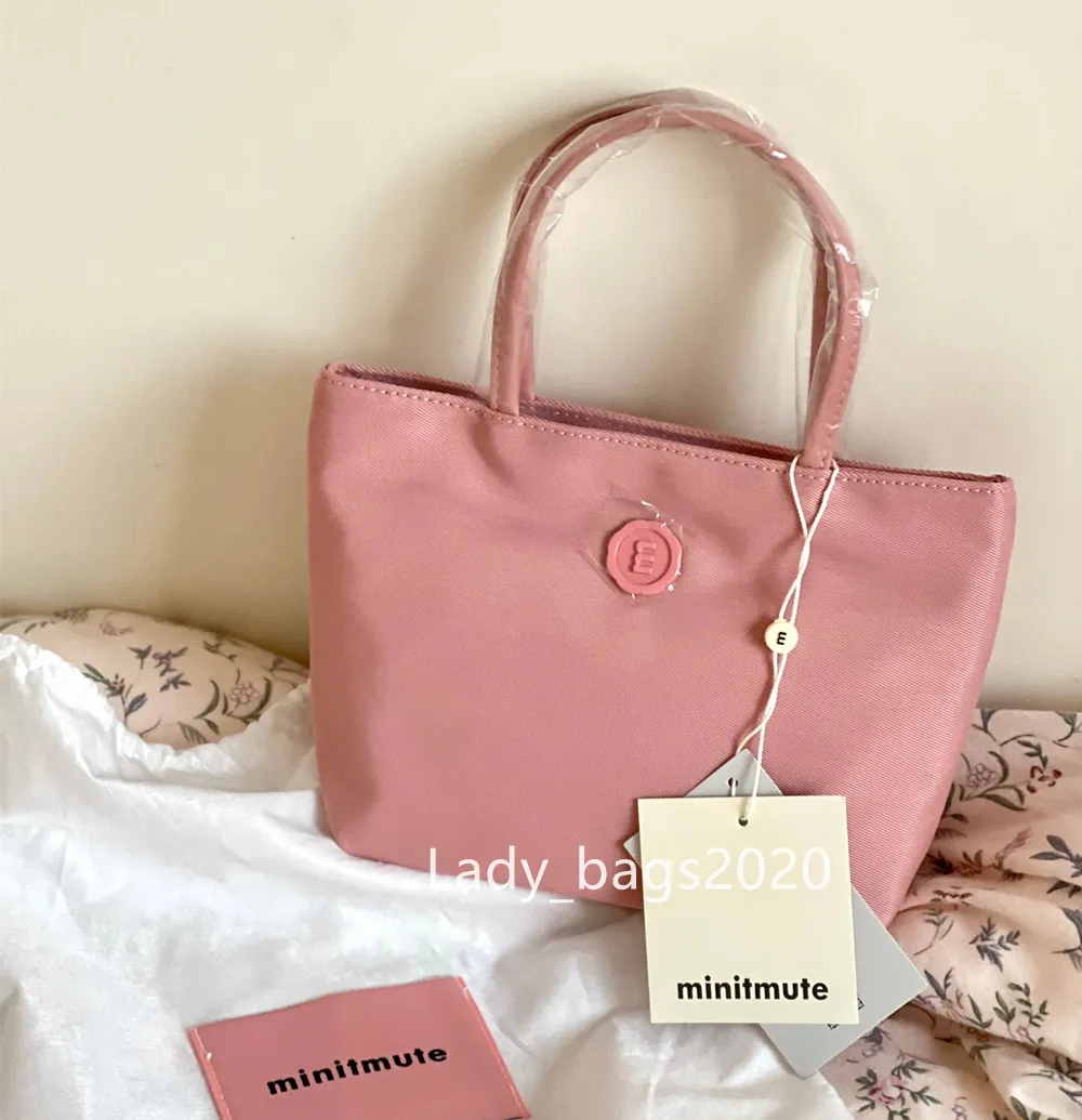 Minitmute Bags 미니 캐리 나일론 토트 가방 소녀 디자이너 핸드백 여성 고급 토트 어깨 이브닝 가방 크로스 바디 지갑 메신저 클래식 핸드백 17cm