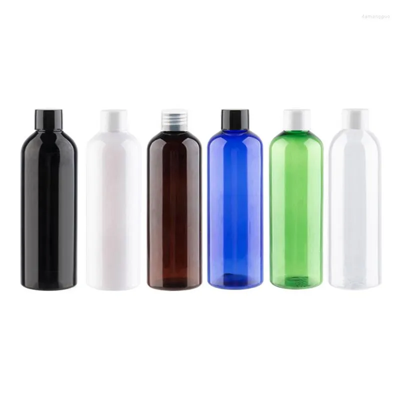 Butelki do przechowywania 30pcs 200 ml wysokiej jakości okrągłe butelki z podróży dla zwierząt kosmetyczne z czarnym plastikowym śrubą czapką 200 cm3 woda do pielęgnacji pielęgnacji skóry