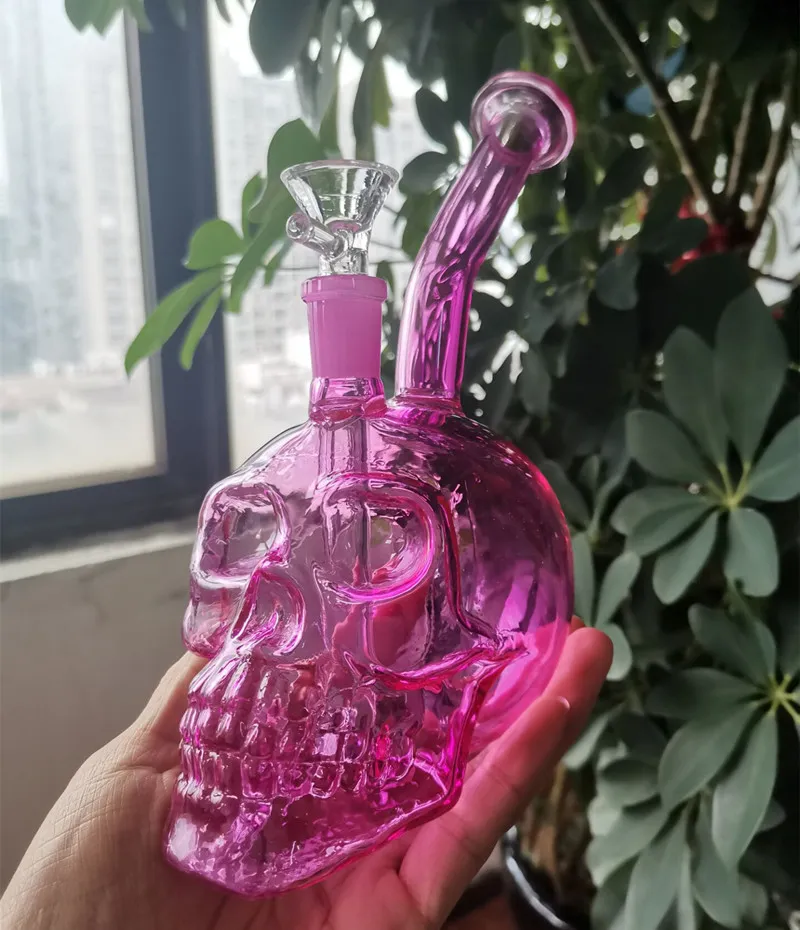 Skull Glass Water Bongs Oil Hookahs Glass Smoke Pipe Heady Dab Rigs Water Pipes