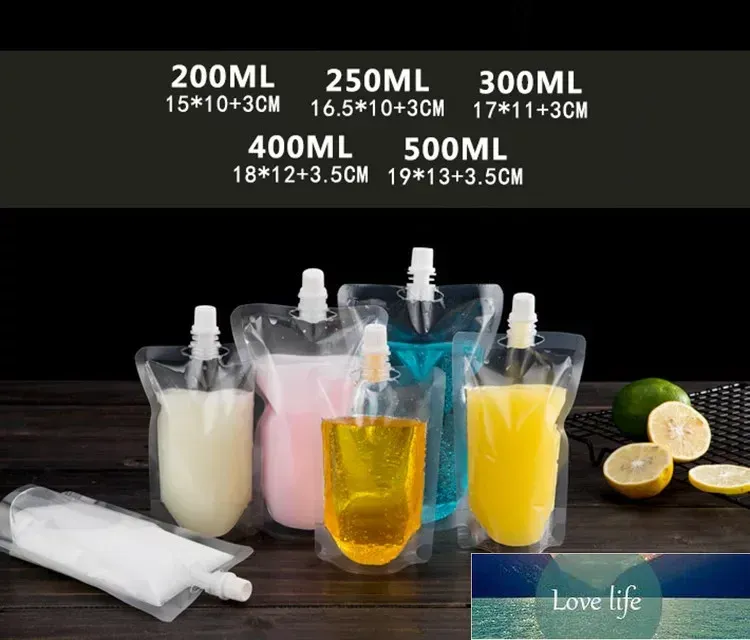 17 uncji 500 ml hurtowa stand-up plastikowa torba opakowań torebka wylewka do napoju płynne sok mleczny kawa 200-500 ml