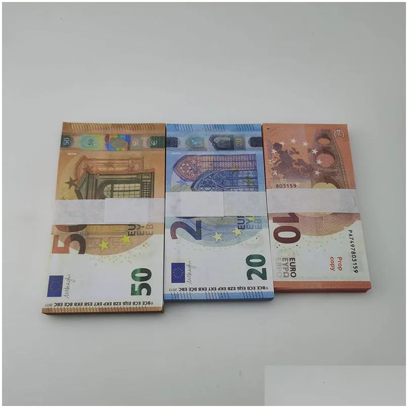 party supplies movie money banknote 5 10 20 50 dollar euros realistic toy bar props copy currency fauxbillets 100 pcspack9179756