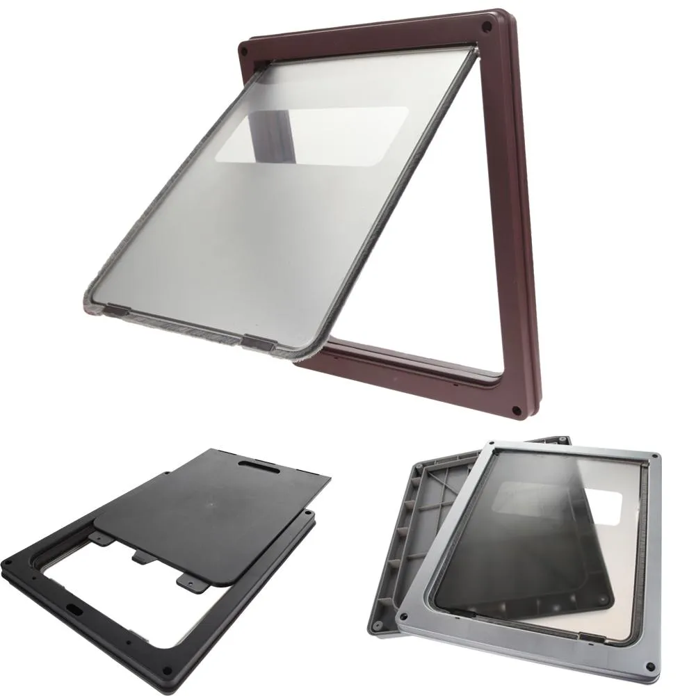 Cages 4 Way Lockable Flap Door Pet Dog Cat Door Free Access Door Gate Telescoping Frame