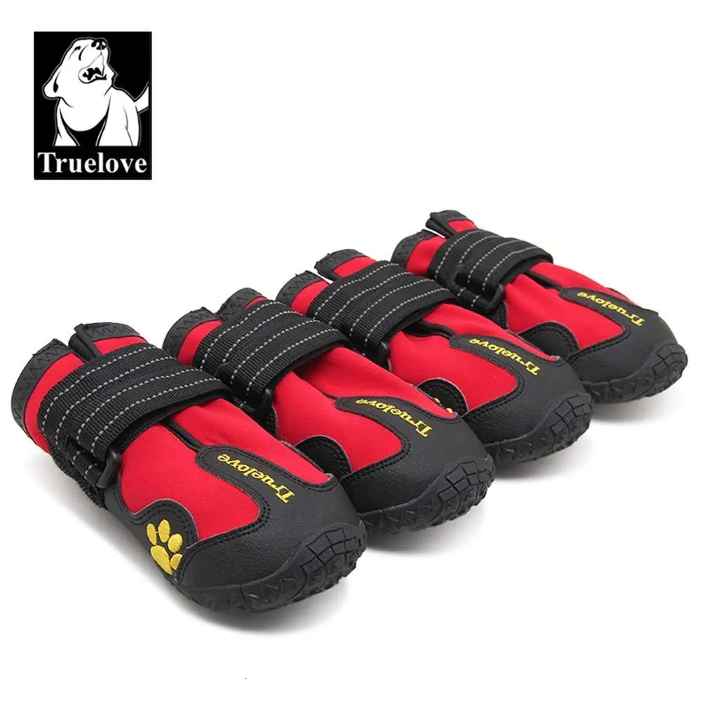 Pet Protective Shoes Truelove Dog Waterproof Antislip Rain Boots Varma snö Reflekterande för små medium stor sportträning TLS3961 230606