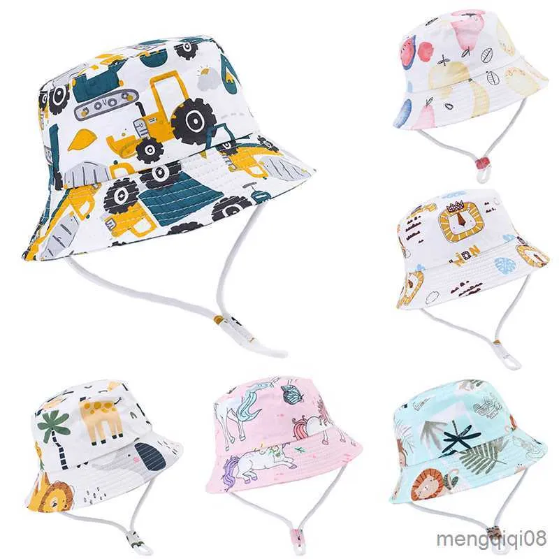 Szerokie brzegowe czapki Summer Girls Hat Boys Fisherman Beach Sun for Kids Outdoor Busket Toddler R230607