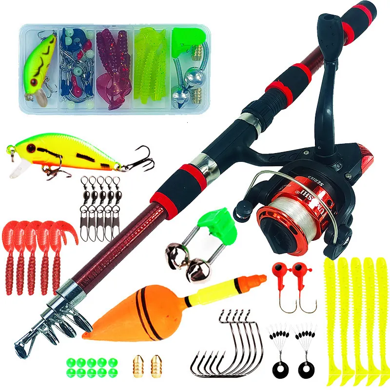 Rod Reel Combo Spinning Fishing Rod And Reel Combo1.8M Telescopic Rod With  5.2 1 3BB Fishign Reel Max Drag 5kg Full Fishing Kit 230607 From Men06,  $12.1