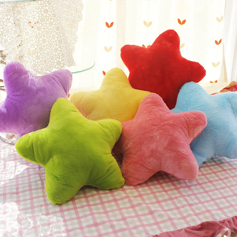 Pillow Star Plush Pillow Home Decoration Yellow Pink Red Sofa Ornaments Soft Bedroom Sleeping Pillow Cushion 230606