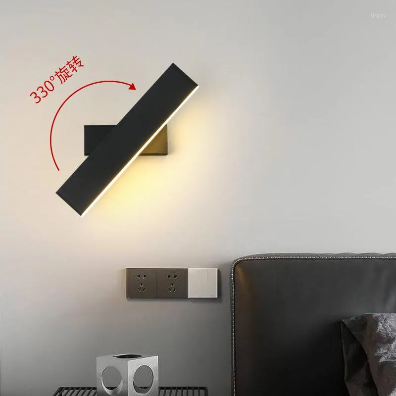 Wall Lamp Bedside Modern Simple Rotation Nordic Living Room Bedroom Creative Background Decoration Led Staircase Lighting