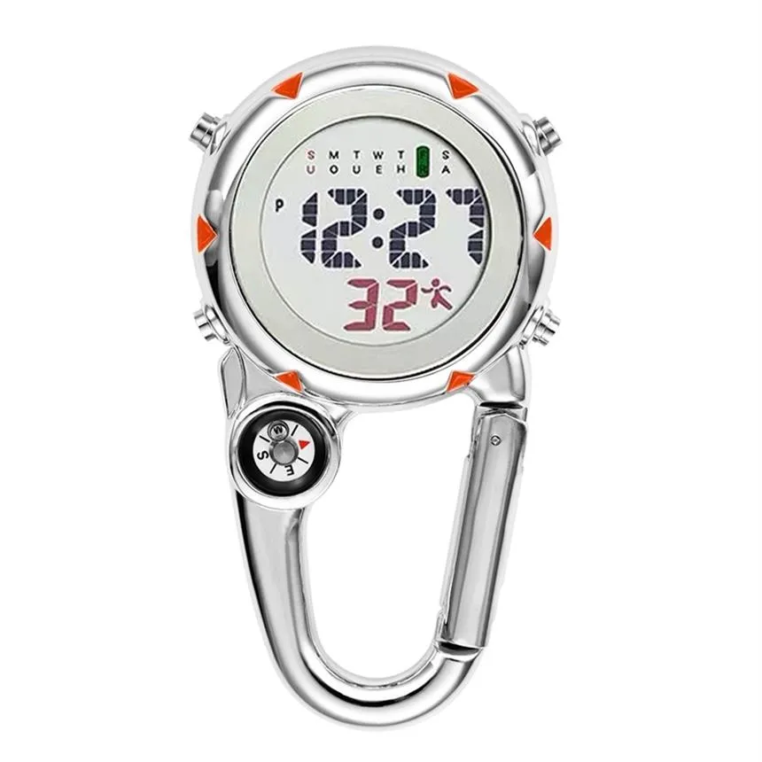 رقمي Carabiner Clip Sport Hook Clock Hospital Gift Electronic Multi-FOCE FOB Nurse Watch Watch Outdoor Sport Watch LJ201280T