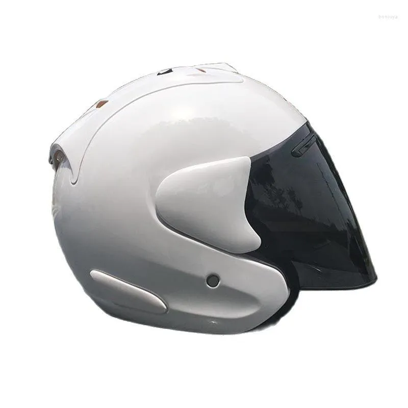 Motorcycle Helmets White And Black Half Helmet Outdoor Sport Men Women Racing Open Face DOT Approved