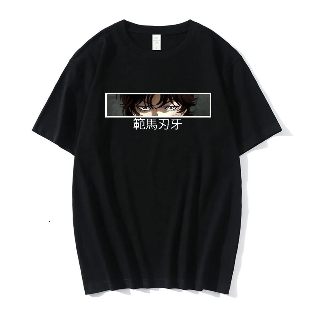 T-shirt da uomo Anime Baki The Grappler T-shirt Manga Hanma Yujiro Eyes Stampa T-shirt manica corta T-shirt oversize in cotone casual Streetwear 230607