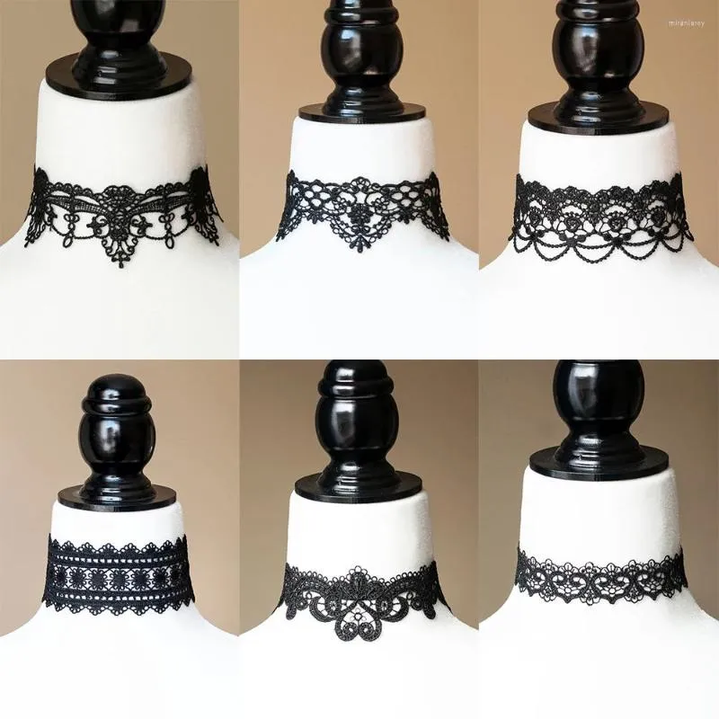Choker vintage modehalsband för kvinnor sexig svart sammet spets stretch hjärta estetik 2023 smycken