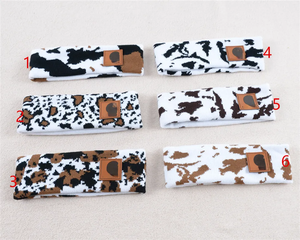 New Cows Pattern Exercise Hair Band Winter Warm Headband Cows Pattern Printed Outdoor Leisure Headband Quality