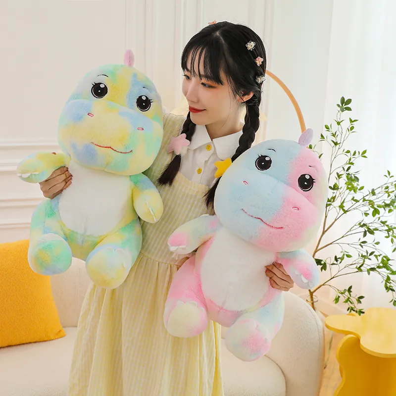 Hot 40cm/60cm Kawaii Rainbow Dinosaur Stuffed Animal Plush Toy Doll Pillow Comfortable Soft Children Baby Lovely Birthday Gifts