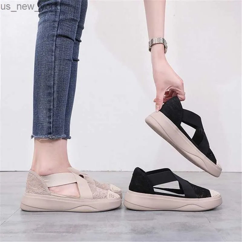 Tênis feminino vulcanizado Sandálias 2020 Fashion Lady Girl Sandal Summer Women Casual Jelly Shoes Sandals Hollow Out Mesh Flats L230518