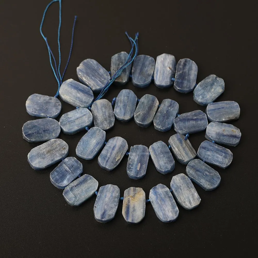 Perline circa 31 pezzi/filo, risultati di braccialetti di perline sciolte ovali di apatite blu naturale, ciondoli in pietra di fetta di lastra per la produzione fai-da-te