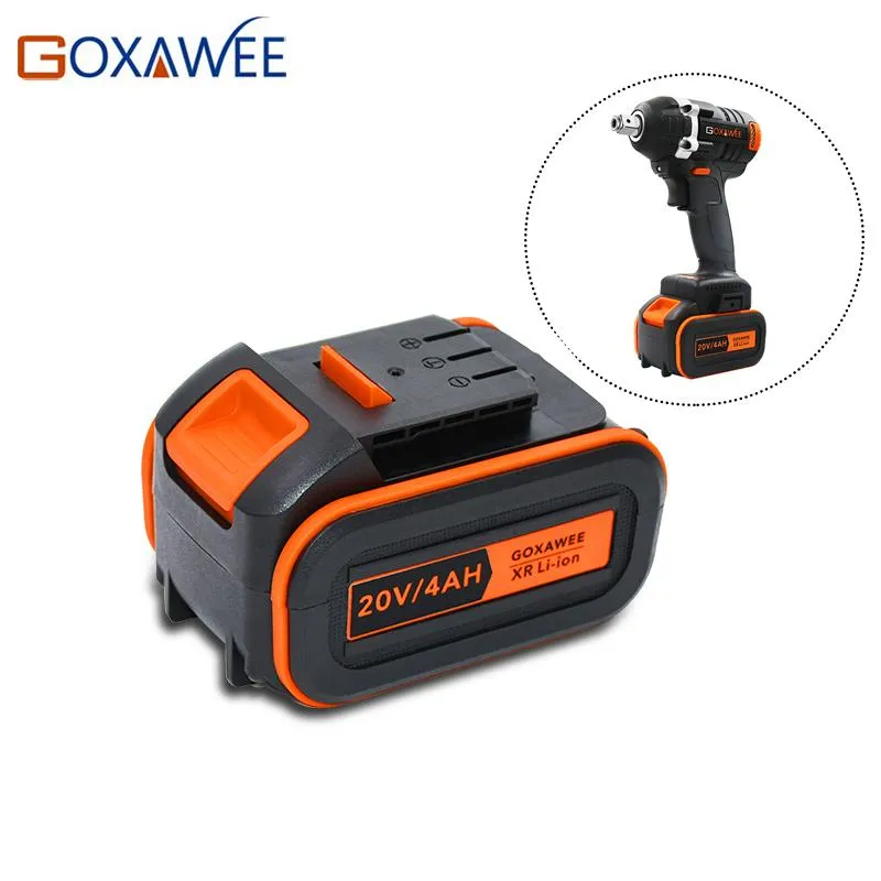 Sleutels Goxawee Electric Wrench Battery 21V 4000mAh Fast Charging Liion Battery för 20V trådlös skiftnyckel